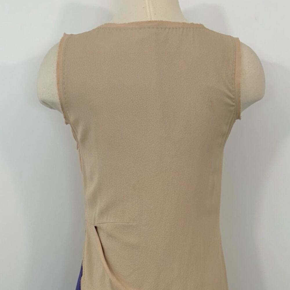 Fendi Silk Sheath Dress Layered Beige/Purple Sleeveless 40 (US XS) - Picture 7 of 12